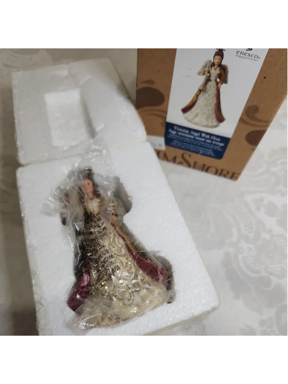 Jim Shore Heartwood Creek Enesco ANGEL With Horn Ornament 2009,NIB ESTATE FIND